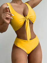 New solid color bikini bow swimsuit European and American swimsuit women's swimwear beach bikini top  bathing suit