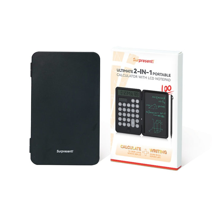SURPRESENT Ultimate 2-in-1 Portable Calculator with LCD Notepad
