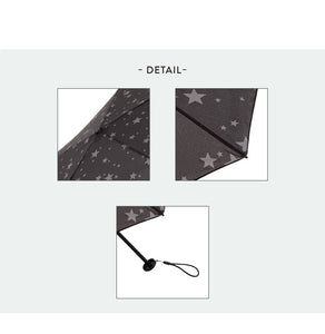 日本Because超輕90g星星圖案手動摺疊雨傘學生縮骨遮