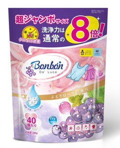 日本Bonbon 新香味銀離子抗菌啫喱洗衣珠-玫瑰葡萄(1包40粒)