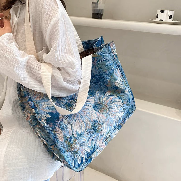 Oil Painting Style Floral Shoulder Bag 油畫風花卉款單肩袋
